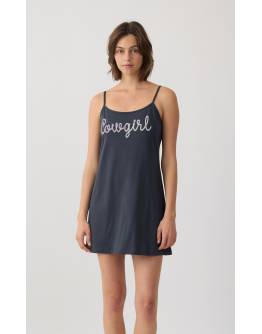MINERVA Rodeo Girl Γυναικεία Αμάνικη Μπριτέλα Νυχτικιά 90-53241-706 ΑΝΘΡΑΚΙ SS2026