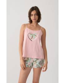 MINERVA Tropical Αμάνικη Μπριτέλα Γυναικεία Πιτζάμα 90-53256-371 ΡΟΖ BAROQUE SS2026