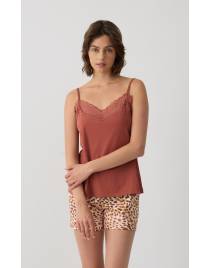 MINERVA Animal Αμάνικη Μπριτέλα Γυναικεία Πιτζάμα 90-53261-104 TERRACOTA SS2026