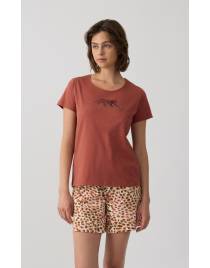 MINERVA Animal Γυναικεία Κοντομάνικη Πυτζάμα 90-53265-104 TERRACOTA SS2026