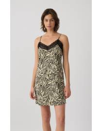 MINERVA Earth Tones TENCEL™ Αμάνικη Μπριτέλα Γυναικεία Νυχτικιά με δαντέλα 90-53275-937 ΜΠΕΖ-ΜΑΥΡΟ A/O SS2026