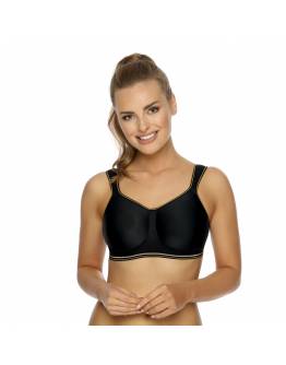 VIANIA Sport- Αθλητικό Σουτιέν Χωρίς μπανέλα, φαρδιές τιράντες στήριξης, δυνατό κράτημα, υψηλή λειτουργικότητα, Μαύρο BH 141472