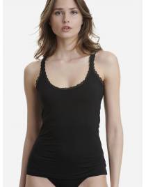 Walk Φανέλα Τοπ από bamboo με δαντέλα Μαύρο W2206_02