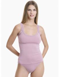 Walk Φανέλα Τοπ από bamboo με δαντέλα Σάπιο Μήλο W2206_61