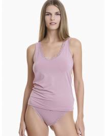Walk Φανελάκι V-neck τοπ από bamboo με δαντέλα Σάπιο Μήλο W2207-1_61