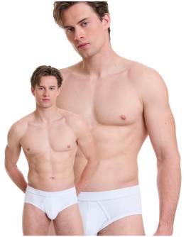 WALK Ανδρικό Βαμβακερό σλιπ με εσωτερικό λάστιχο Λευκό - Λευκό W1759-1_0101