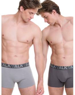 Walk Ανδρικό Βαμβακερό μπόξερ (2 τμχ.) Ανθρακί - Γκρι W1755-1_0812
