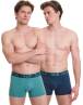 Walk Ανδρικό Βαμβακερό μπόξερ (2 τμχ.) Μπλε σκούρο - Σμαραγδί W1755-1_0374