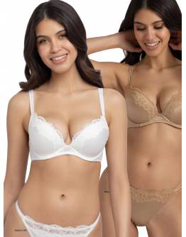 DORINA Origins Shiny Micro ΓΥΝΑΙΚΕΙΟ ΣΟΥΤΙΕΝ CUP-B 2ΤΕΜ. ΜΕ ΕΝΙΣΧΥΣΗ ΚΑΙ ΜΠΑΝΕΛΑ FXPG0053MI127-2X0527 IVORY/BEIGE