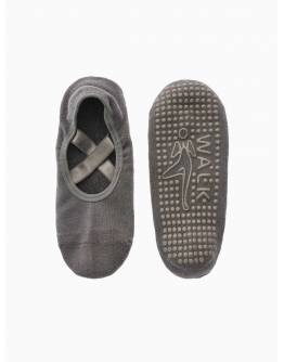 WALK Κάλτσες Γιόγκα - Pilates με σταυρωτά λάστιχα & αντιολισθητικό πάτο Γκρι Σκούρο W145-1_10