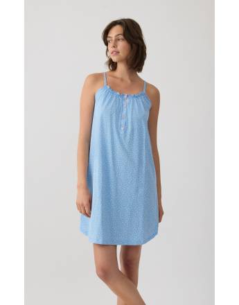 MINERVA Εμπριμέ Γυναικεία Αμάνικη Μπριτέλα Νυχτικιά Θηλασμού/ Εγκυμοσύνης 90-53232-361 CIEL/PINK-ECRU DOTS SS-2026