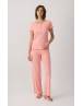 MINERVA Cherries Pointelle Κοντομάνικη Γυναικεία Πιτζάμα με Μακρύ Παντελόνι 90-53203-418 PEACH SS-2026