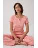 MINERVA Cherries Pointelle Κοντομάνικη Γυναικεία Πιτζάμα με Μακρύ Παντελόνι 90-53203-418 PEACH SS-2026
