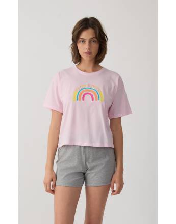 MINERVA Soft Mornings Γυναικεία Κοντομάνικη Πυτζάμα 90-53244-157 ΡΟΖ SS-2026