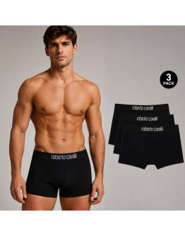 Roberto Cavalli Underwear Set 3Τεμ. Boxer-Trunk WSO00A-CE001 Μαύρο