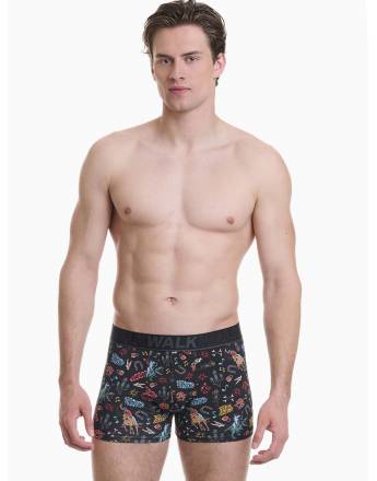 Walk Βαμβακερό Ανδρικό μπόξερ με σχέδιο W1754-13_MULTI Multicolor