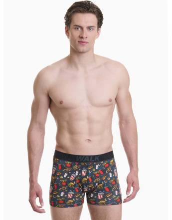 Walk Βαμβακερό Ανδρικό μπόξερ με σχέδιο W1754-14_MULTI Multicolor