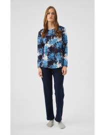 MINERVA Blue Floral Γυναικεία Πυτζάμα με Πατιλέτα 90-53445-393 MARIN-RAF A/O AW 2026-27