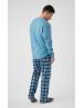 MINERVA Bull Waffle Ανδρική Πυτζάμα 90-71455-553 BLUE PASTEL