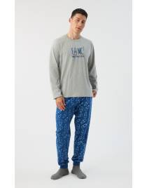 MINERVA Milk Ανδρική Πυτζάμα 90-71458-23 ΓΚΡΙ ΜΕΛ. AW 2026-27