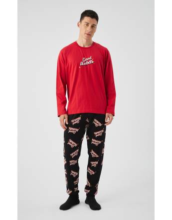 MINERVA Good Habits Ανδρική Πυτζάμα 90-71459-99 RED CHILI AW 2026-27