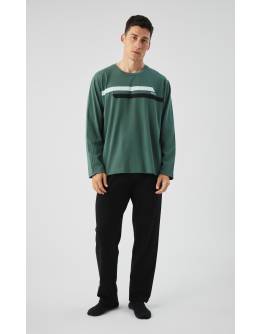 Minerva Stripes Ανδρική Πυτζάμα 90-71468-873 GREEN DARK AW 2026-27