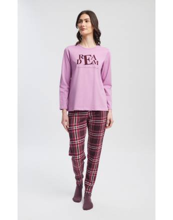 MINERVA Dream Καρό Γυναικεία Πυτζάμα 90-53424-630 LILAC AW 2026-27