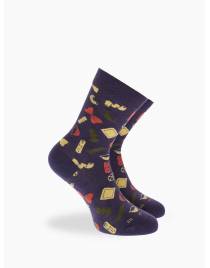 Walk Γυναικείες Βαμβακερές κάλτσες με σχέδιο pasta Μωβ W132-13_55