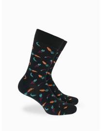 Walk Ανδρικές Κάλτσες από bamboo με σχέδιο veggies Μαύρο W304-51_02