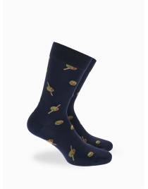 Walk Ανδρικές Κάλτσες από bamboo με σχέδιο olives Μπλέ W304-52_75