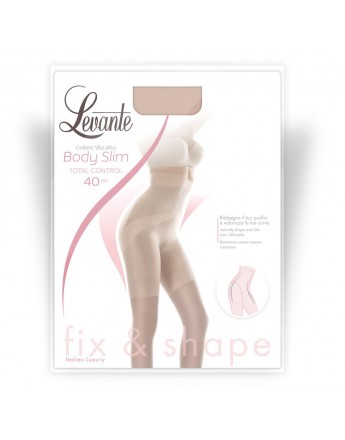 Levante Body Slim 40 Total Control - Καλσόν με Λαστέξ & Διαβαθμισμένη Συμπίεση - Fix & Shape ΜΑΥΡΟ-ΧΡΩΜΑ ΠΟΔΙΟΥ