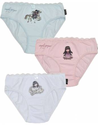 SANTORO GORJUSS UNDERWEAR 3 PACK SLIP BASIC 95%ΒΑΜΒΑΚΙ -5%ELASTANE SA03006