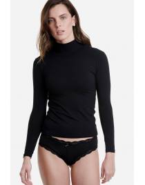 WALK ΓΥΝΑΙΚΕΙΟ TOP ΜΑΚΡΥ ΜΑΝΙΚΙ ΖΙΒΑΓΚΟ BAMBOO W2205 ΜΑΥΡΟ