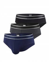 IMPETUS 3 PACK BRIEFS-SLIP COTTON STRETCH ΜΑΥΡΟ-ΓΚΡΙ-ΜΠΛΕ REF.: P030021 F93