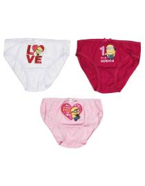 MINIONS Παιδικά εσώρουχα σλιπ 3 τμχ Κορίτσι 100% Cotton Multicolor UN03101