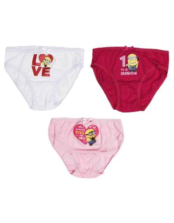 MINIONS Παιδικά εσώρουχα σλιπ 3 τμχ Κορίτσι 100% Cotton Multicolor