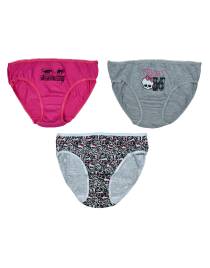 MONSTER HIGH -Παιδικά εσώρουχα σλιπ 3 τμχ MH03301 Κορίτσι 100% Cotton Multicolor