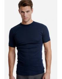 WALK ΑΝΔΡΙΚΟ ΒΑΜΒΑΚΕΡΟ T-SHIRT ΛΑΙΜΟΚΟΨΗ 2ΤΕΜ ΜΠΛΕ ΣΚΟΥΡΟ W1970-2