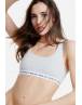 WALK ΓΥΝΑΙΚΕΙΟ ΒΑΜΒΑΚΕΡΟ BRALETTE ΜΕ ΛΑΣΤΙΧΟ ΚΑΙ ΦΑΡΔΙΑ ΤΙΡΑΝΤΑ W2251 ΓΚΡΙ ΑΝΟΙΚΤΟ ΜΕΛ. 14