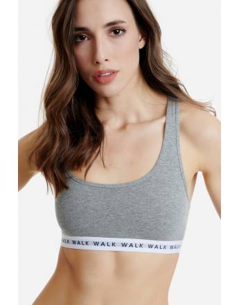 WALK ΓΥΝΑΙΚΕΙΟ ΒΑΜΒΑΚΕΡΟ BRALETTE ΜΕ ΛΑΣΤΙΧΟ ΚΑΙ ΦΑΡΔΙΑ ΤΙΡΑΝΤΑ W2251 ΑΝΘΡΑΚΙ ΜΕΛ. 09