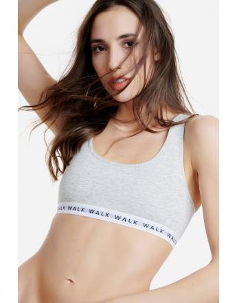 WALK ΓΥΝΑΙΚΕΙΟ ΒΑΜΒΑΚΕΡΟ BRALETTE ΜΕ ΛΑΣΤΙΧΟ ΚΑΙ ΛΕΠΤΗ ΤΙΡΑΝΤΑ W2250 ΓΚΡΙ ΑΝΟΙΚΤΟ ΜΕΛ. 14