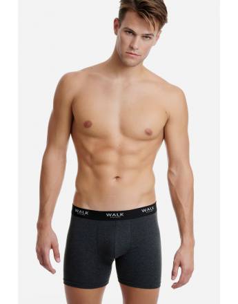 WALK ΑΝΔΡΙΚΟ ΒΑΜΒΑΚΕΡΟ ΜΠΟΞΕΡ ΜΑΚΡΥ ΠΟΔΙ 2ΤΕΜ W1764 0209 ΜΑΥΡΟ-ΑΝΘΡΑΚΙ ΜΕΛ