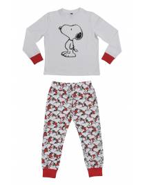SNOOPY ΠΑΙΔΙΚΗ ΠΥΤΖΑΜΑ ΚΟΡΙΤΣΙ ΛΕΥΚΗ 100% COTTON SN40051