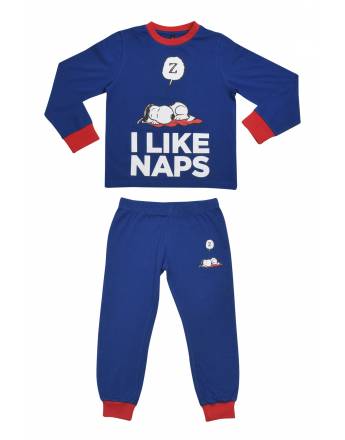 SNOOPY ΠΑΙΔΙΚΗ ΠΥΤΖΑΜΑ ΑΓΟΡΙ ΜΠΛΕ 100% COTTON SN40001