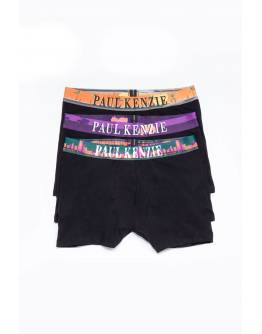 PAUL KENZIE MIAMI ΑΝΔΡΙΚΟ SET 3 x BOXER ΜΑΥΡΟ