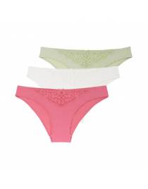 DORINA MILO ΓΥΝΑΙΚΕΙΟ SLIP 3TEM. BRASILIAN D001964LA086-3X0116 Pink/Ivory/Green