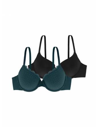DORINA ΣΟΥΤΙΕΝ AIDAN-2PP DEMI 3/4 CUP B-D, ME ΜΠΑΝΕΛΑ ΚΑΙ ΕΛΑΦΡΑ ΕΝΙΣΧΥΣΗ FXTT0017ME020-2X0311 GREEN/BLACK