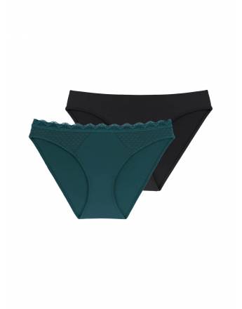 DORINA ΓΥΝΑΙΚΕΙΟ SLIP AIDAN-2PP BRIEF FXBF0014ME020-2X0311 GREEN/BLACK