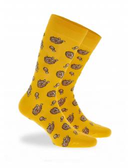 WALK Βαμβακερές κάλτσες με σχέδιο γαλοπούλες Κίτρινο σκούρο W1064-26_33