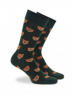 WALK Βαμβακερές κάλτσες με σχέδιο αρκούδες Καφέ W1064-28_16